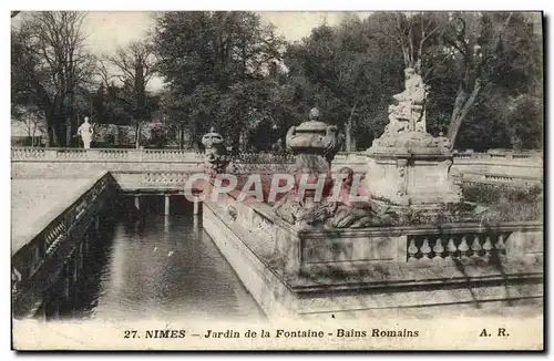 Ansichtskarte AK Nimes Jardin De la Fontaine Bains Romains