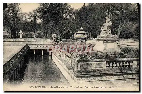 Ansichtskarte AK Nimes Jardin De La Fontaine Bains Romains