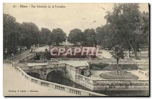 Cartes postales Nimes Vue Generale De La Fontaine