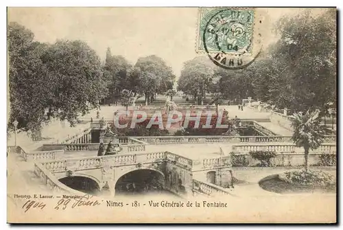 Ansichtskarte AK Nimes Vue Generale De La Fontaine