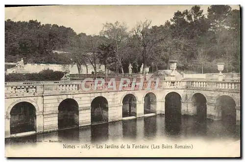 Cartes postales Nimes Les Jardins De La Fontaine Les bains romains