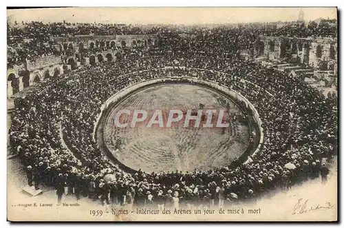 Ansichtskarte AK Nimes Interieur Des Arenes Un Jour De Mise A Mort Corrida