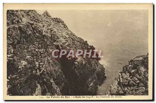 Ansichtskarte AK La Pointe Du Raz L&#39Enfer De Plogoff La Cheminee Du Diable