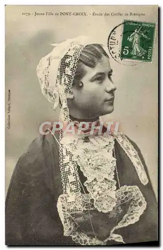 Cartes postales Jeune Fille De Pont Croix Etude Des Coiffes De Bretagne