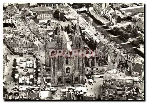 Cartes postales moderne En Bretange Quimper Vue aerienne de la Cathedrale et de la riviere I'Odet