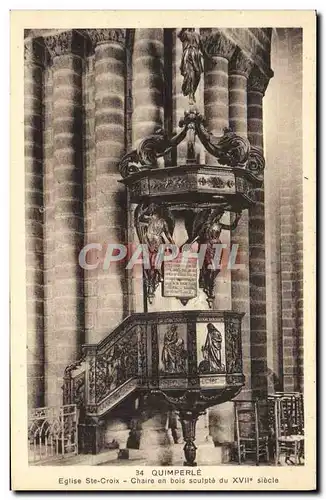 Cartes postales Quimperle Eglise Ste Croix Chaire en bois sculpte du 17eme