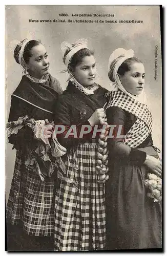 Cartes postales Les petites Roscovites Roscoff Folklore