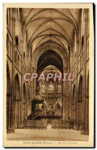 Cartes postales Saint Pol De Leon Nef de la Basilique