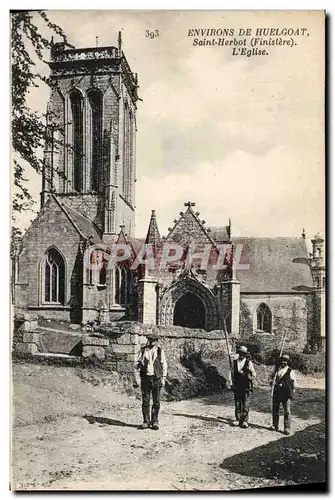 Cartes postales Environs de Huelgoat Saint Herbot L&#39Eglise Paysans Folklore