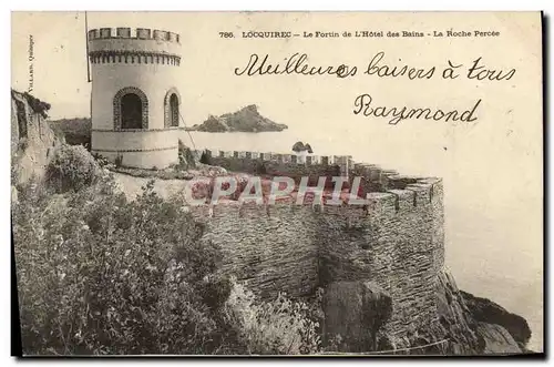 Cartes postales Locquirec Le Fortin de L'Hotel des Bains La Roche Percee