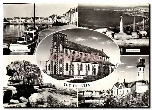 Cartes postales moderne Ile De Sein Le Velleda Phare de Men Brial