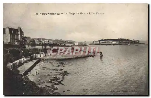 Ansichtskarte AK Douarnenez La Plage du Guet L&#39Ie Tristan