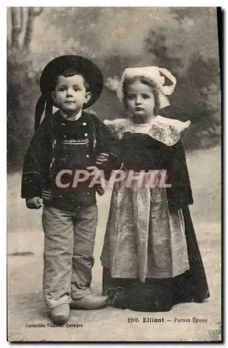 Cartes postales Elliant Futurs Epoux Enfants Folklore