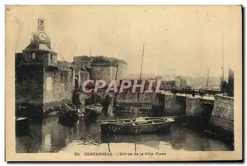 Cartes postales Concarneau L&#39Entree de la ville Close Ba�teau