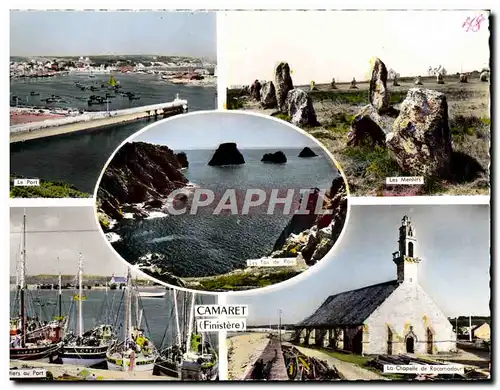 Cartes postales moderne Camaret Le port Les menhirs Langoustiers au port la chapelle de Rocamadour