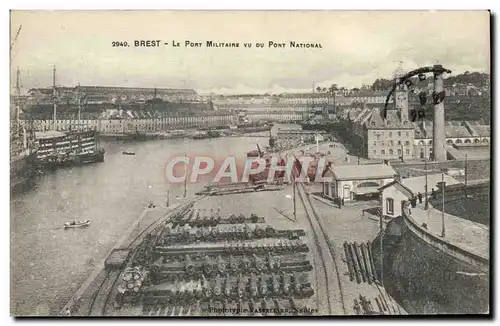 Cartes postales Brest Le Pont Militaire vu du Pont National