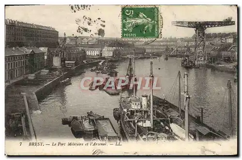 Ansichtskarte AK Brest Le Pont Militaire et l&#39Arsenal Bateaux