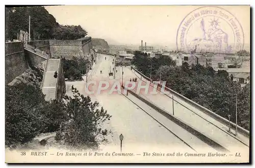 Ansichtskarte AK Brest Les rampets et le Port du Commerce