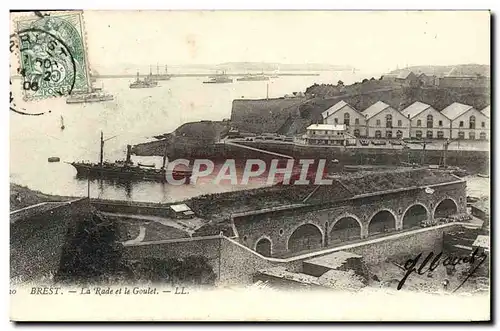 Cartes postales Brest La Rade et le Goulet Bateau