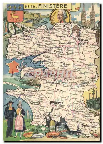 Ansichtskarte AK Carte Finistere Folklore