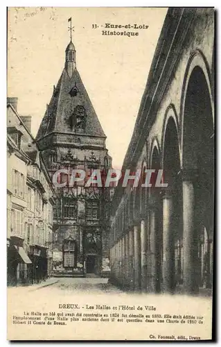 Cartes postales Dreux Les Halles Et l&#39Hotel De Ville