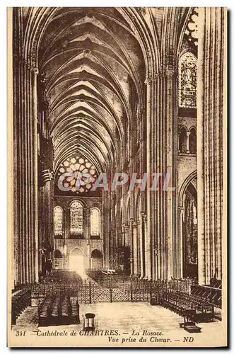 Cartes postales Cathedrale De Chartres La Rosace Vue Prise Du Choeur