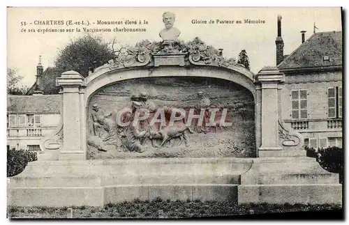 Ansichtskarte AK Chartres Monument Eleve A La De Ses Experiences Sur La Vaccination Charbouneuse