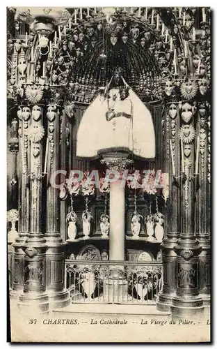 Cartes postales Chartres La Cathedrale La Vierge Du Pilier