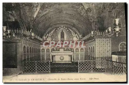 Cartes postales Cathedrale De Chartres Chapelle De Notre Dame Sous Terre