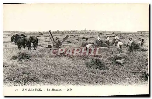 Cartes postales En Beauce La Moisson Machine agricole Cheval TOP