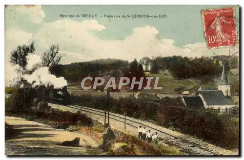Cartes postales Environs De Bernay Panorama De St Quentin Des Iles Train a vapeur