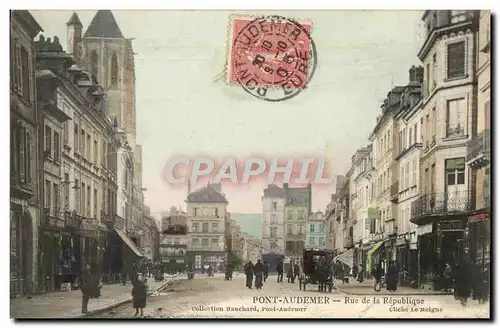 Ansichtskarte AK Pont Audemer Rue De La Republique