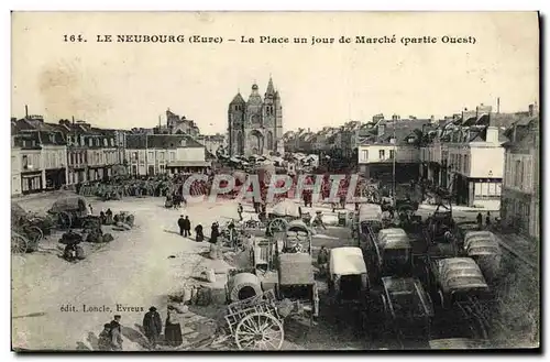 Cartes postales Le Neubourg La Place Un Jour De Marche
