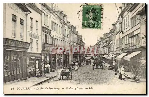 Cartes postales Louviers La Rue Du Neubourg (bonne animation)