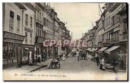 Cartes postales Louviers La Rue De Neubourg (bonne animation)