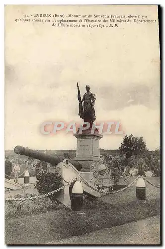 Ansichtskarte AK Evreux Monument Du Souvenir Francais Militaria