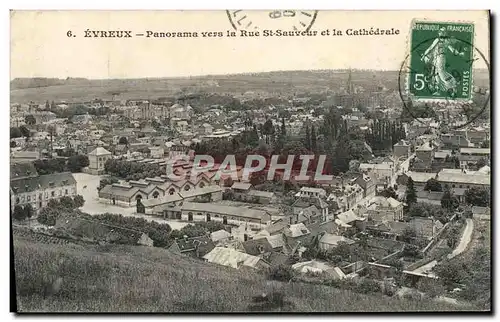 Cartes postales Evreux Panorama Vers La Rue St Sauveur Et La Cathedrale