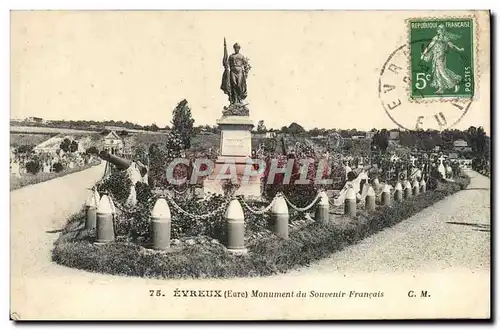 Ansichtskarte AK Evreux Monument Du Souvenir Francais Militaria