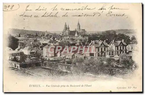 Cartes postales Evreux Vue Generale Prise Du Boulevard De l&#39Ouest