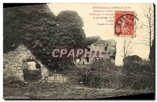 VINTAGE POSTCARD Douville On Andelle Ruins Of the Castle