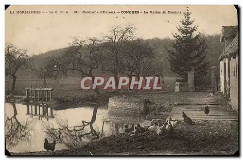 Ansichtskarte AK La Normandie Environs D&#39Evreux Conches La Vallee Du Rouloir Poules