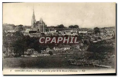 Cartes postales Conche Vue Generale Prise De La Route d&#39Evreux