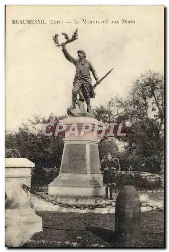 Cartes postales Beaumesnil Le Monument aux Morts Militaria Enfant