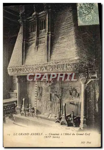 Cartes postales Le Grand Andely Cheminee a l'Hotel du Grand Cerf