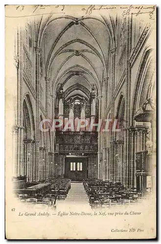 Cartes postales Le Grand Andely Eglise Notre Dame la Nef vue prise du Choeur Orgue