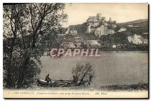 Ansichtskarte AK Le Andelys Chiteau Generale Vue prise de Port Morin Peche Pecheur