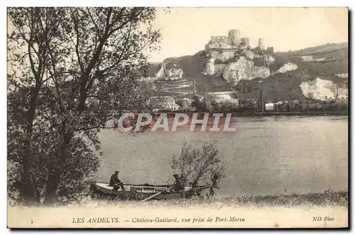 Cartes postales Le Andelys Chiteau Generale Vue prise de Port Morin Peche Pecheur