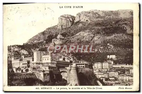 Cartes postales Monaco Le palsis le montee et la Tete de Chien