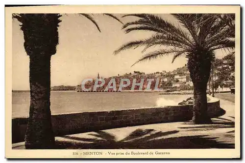 Cartes postales Menton Vue prise du Boulevard de Garavan