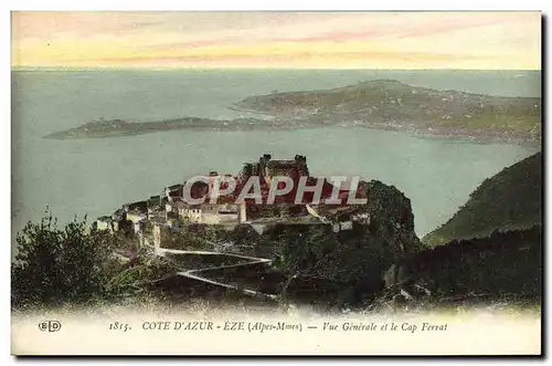 Cartes postales Cote D&#39Azur Eze Vue Generale et le Cap Ferrat